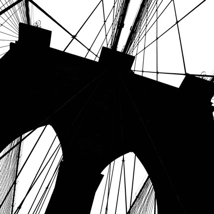 Framed Brooklyn Bridge Silhouette (detail) Print