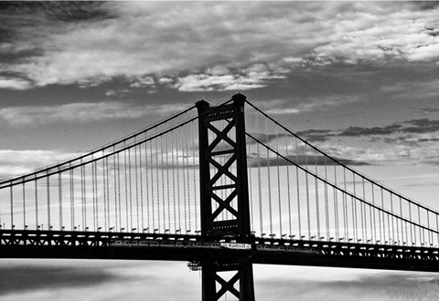 Framed Benjamin Franklin Bridge (b/w) Print