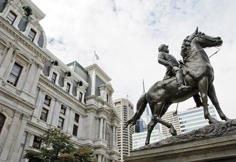 Framed City Hall Sculpture (horse) Print