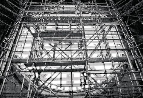 Framed Inside Clock (b/w) Print