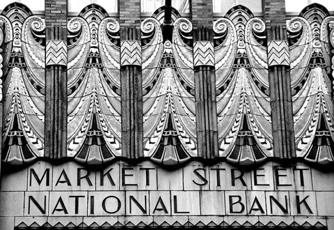 Framed Market Street (b/w) Print