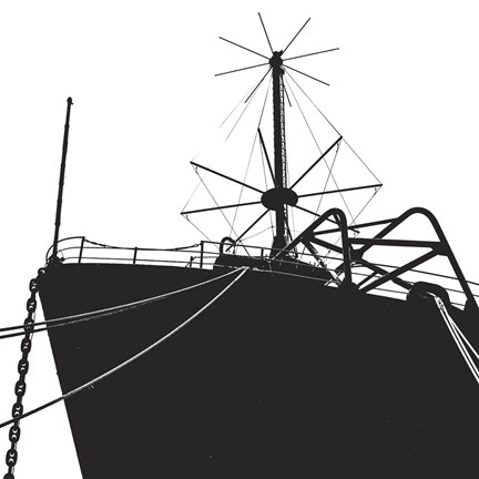 Framed Ship Bow (silhouette) Print
