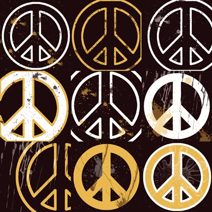 Framed Peace Mantra (Yellow) Print