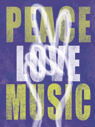 Framed Peace Love Music Print