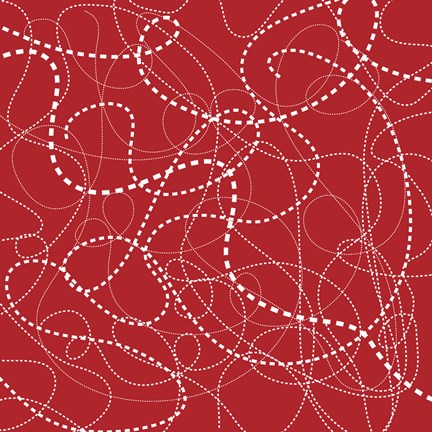 Framed Dashes Red Print