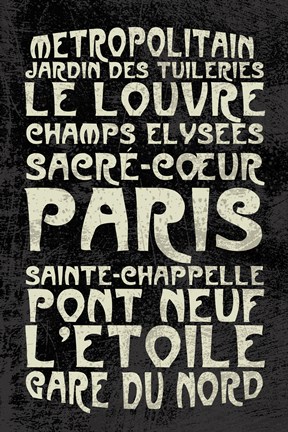 Framed Paris Words Print