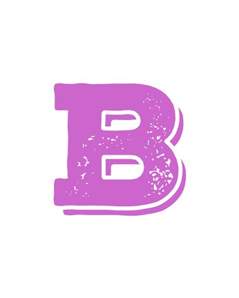 Framed B in Pink Print