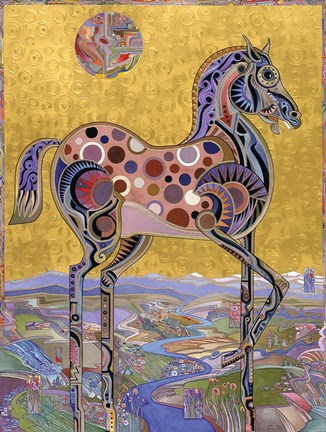 Framed Red Stallion Overlook Print