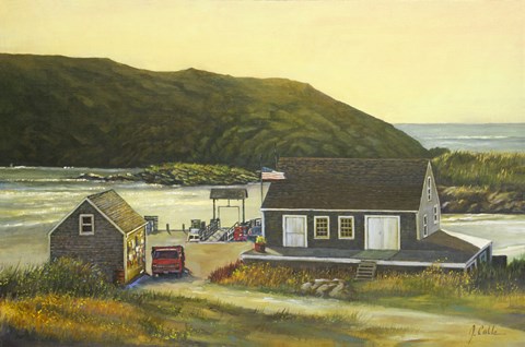 Framed Monhegan Wharf Print