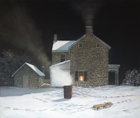 Framed Sledding Party Print