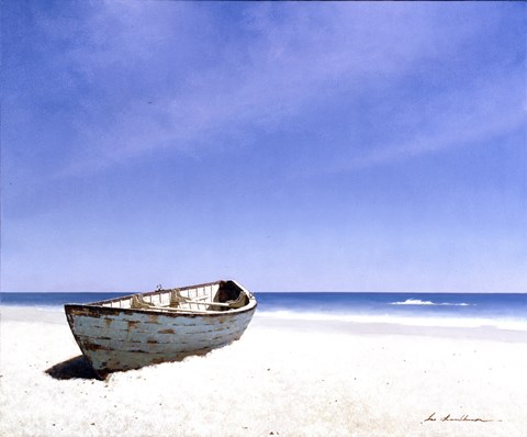 Framed Beached Boat 3 Print