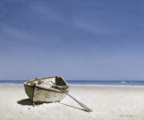 Framed Beached Boat 2 Print