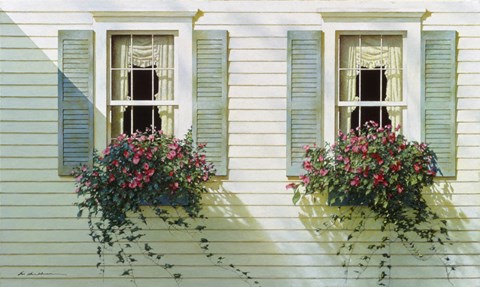 Framed Windows With Flowerboxes Print