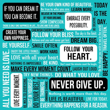 Framed Never Give Up 3 Print