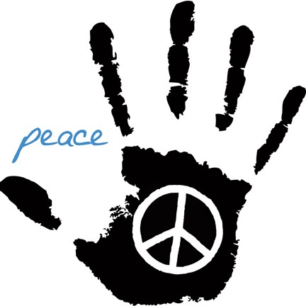 Framed Peace Hand Print
