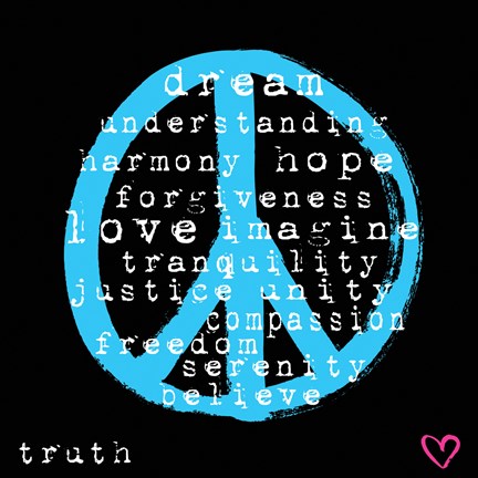 Framed Peace Words Print