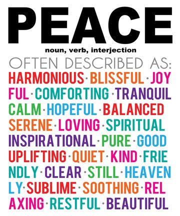 Framed Peace Definition Print