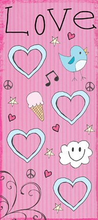 Framed Love Panel - Pink Print