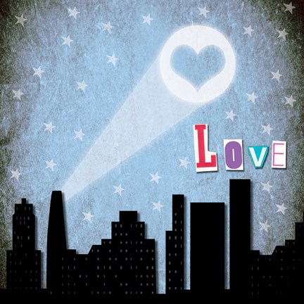 Framed Love Skyline Print