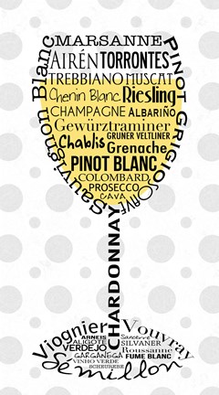 Framed White Wine Print