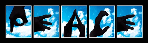 Framed Peace Sign Language Print