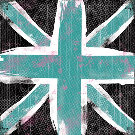 Framed Union Jack Blue and Black Print