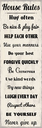 Framed House Rules 4 Print