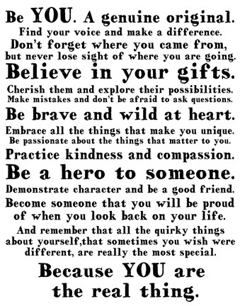 Framed Be Genuine 2 Print