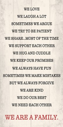 Framed We are a Family 1 Print