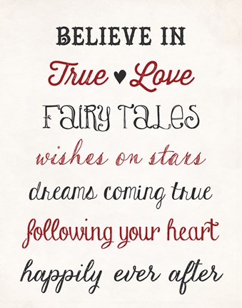 Framed Believe in True Love Print