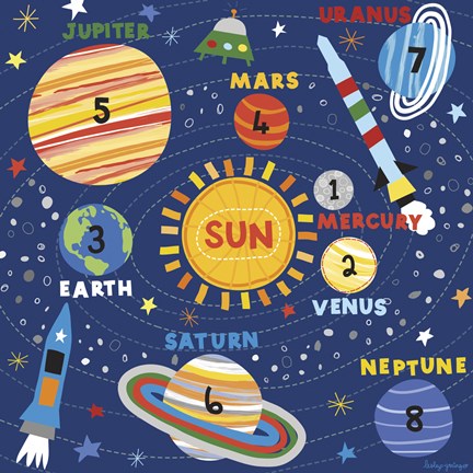 Framed Space Explorer I Print