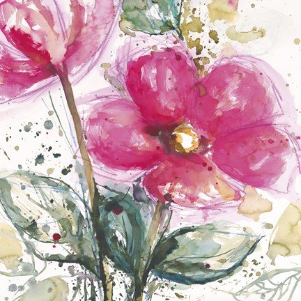 Framed Pink Flower I Print