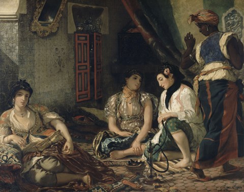 Framed Algerian Women in Their Apartment 1834 Print