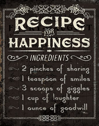 Framed Life Recipes IV Print
