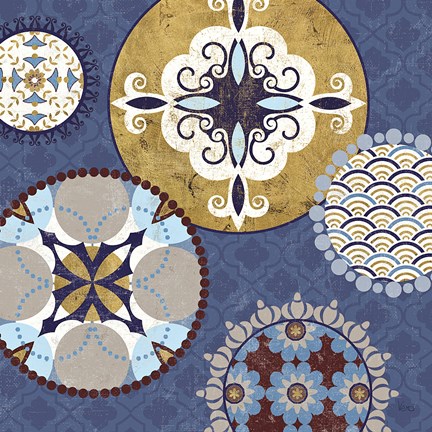 Framed Mediterranean Blue III Print