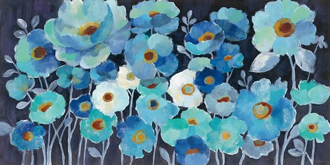 Framed Indigo Flowers Print