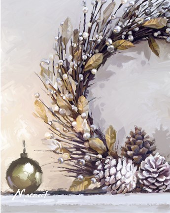 Framed Gold Wreath Print