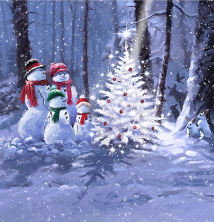 Framed Snow Family 1 Print