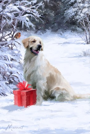Framed Dog With Gift Print