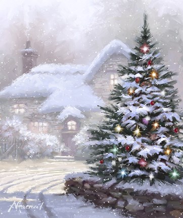 Framed Christmas Lane Print