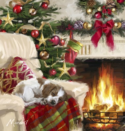 Framed Sleeping Dog Print