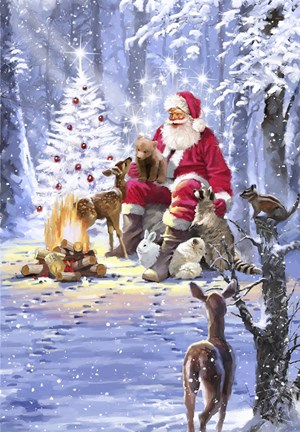 Framed Santa's Campfire Print