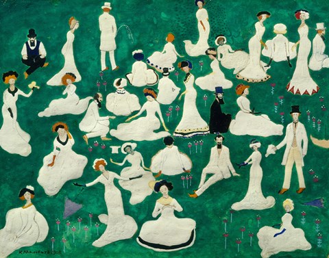 Framed Rest: High Society in Top Hats, 1908 Print