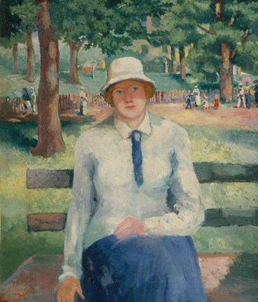 Framed Girl Relaxing, Late 1920s Print