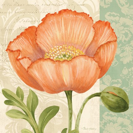 Framed Pastel Poppies II Print