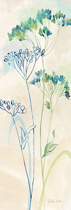 Framed Indigo Wildflowers Panel II Print