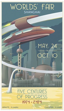 Framed Shanghai Worlds Fair Print