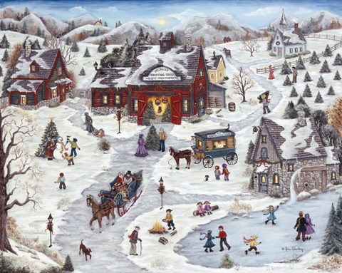 Framed Kringle's Christmas Trees Print