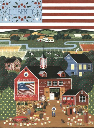Framed Liberty Valley Farm Print