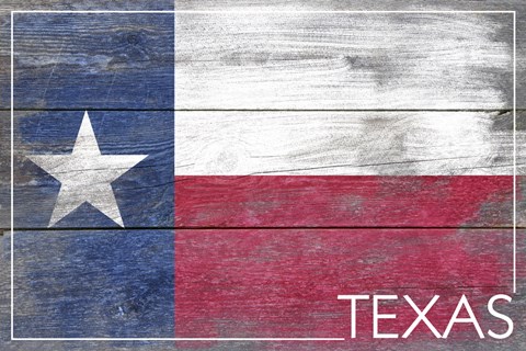 Framed Texas Flag Wood Print